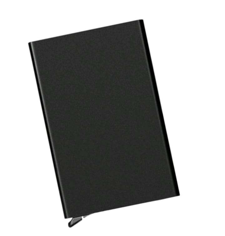 Auto Pop RFID Block Aluminum Credit Card Holder - Black