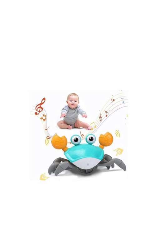 Crawling Crab Toy Toddlers Activity Toy Tummy Time - Blue