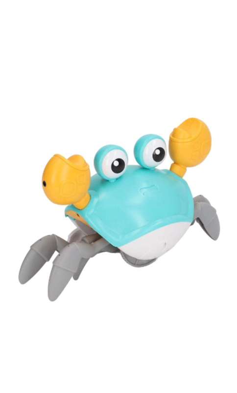 Crawling Crab Toy Toddlers Activity Toy Tummy Time - Blue