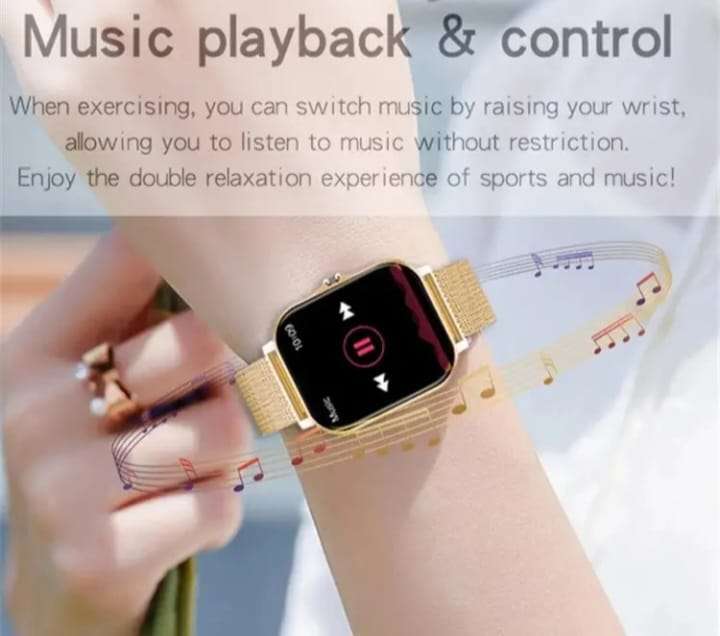 Full Touch Smart Watch with Gold Strap plus a Silicone Strap