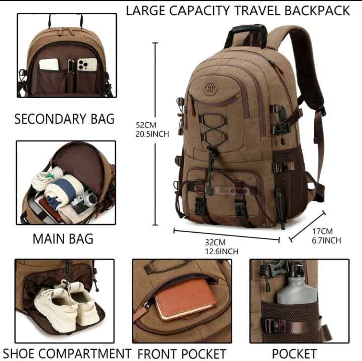 Outdoor Travel Backpack - Grey