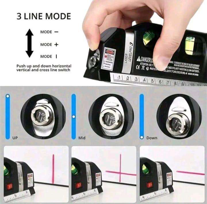 Laser Level Pro 3 With Built-In Tape Measure