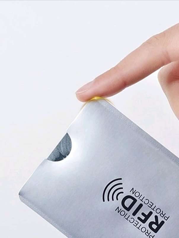 Slim Anti RFID Blocking Card Sleeves 5 Pieces - Silver