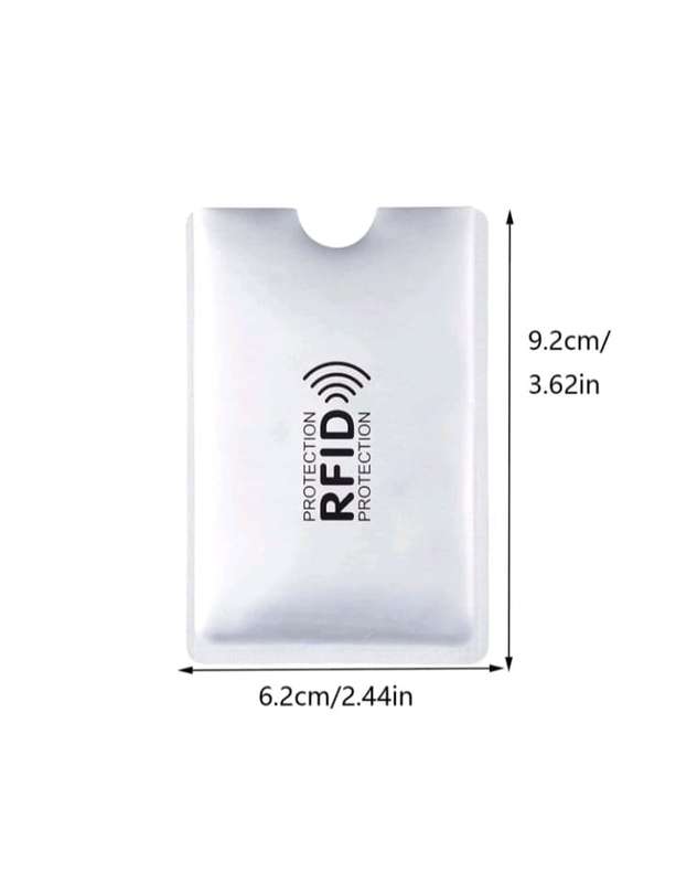 Slim Anti RFID Blocking Card Sleeves 5 Pieces - Silver