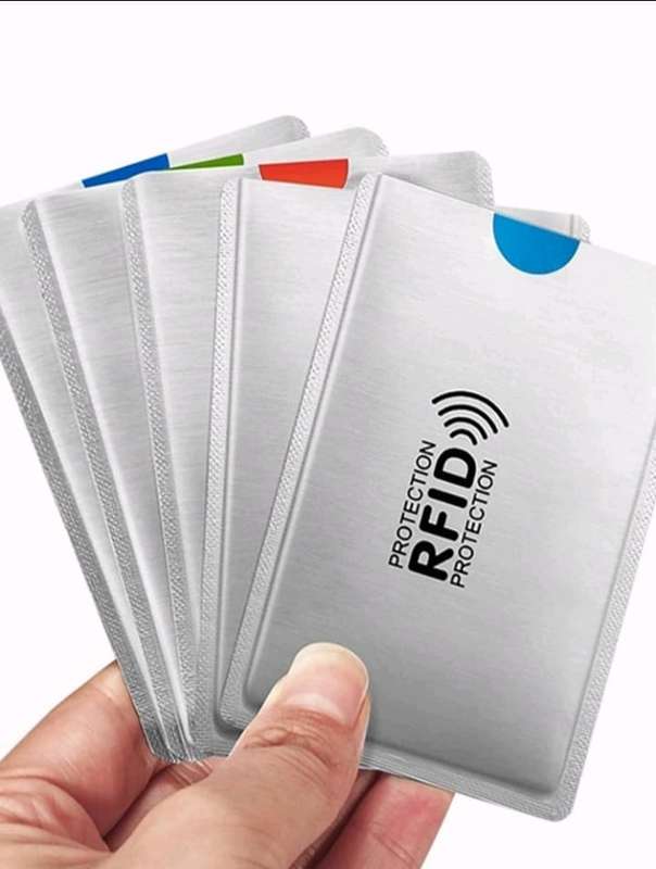 Slim Anti RFID Blocking Card Sleeves 5 Pieces - Silver