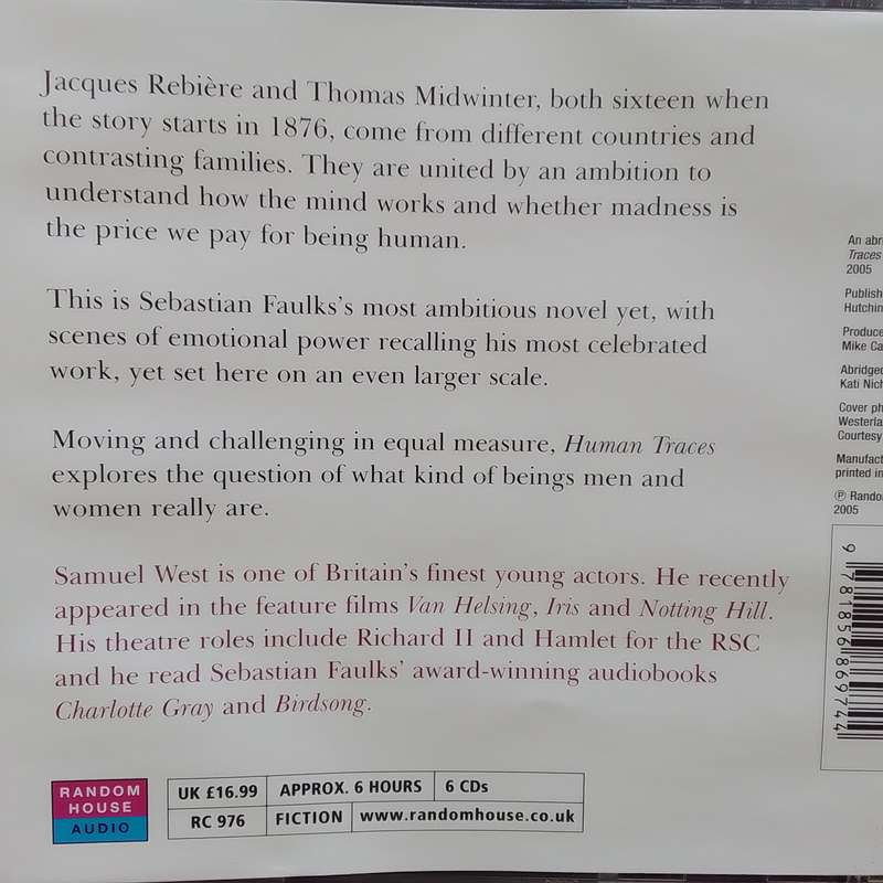 Human Traces (6-CD Audio Book) Sebastian Faulks