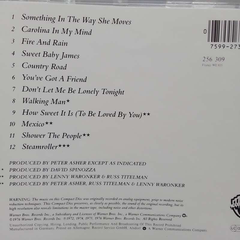 James Taylor (CD) Greatest Hits