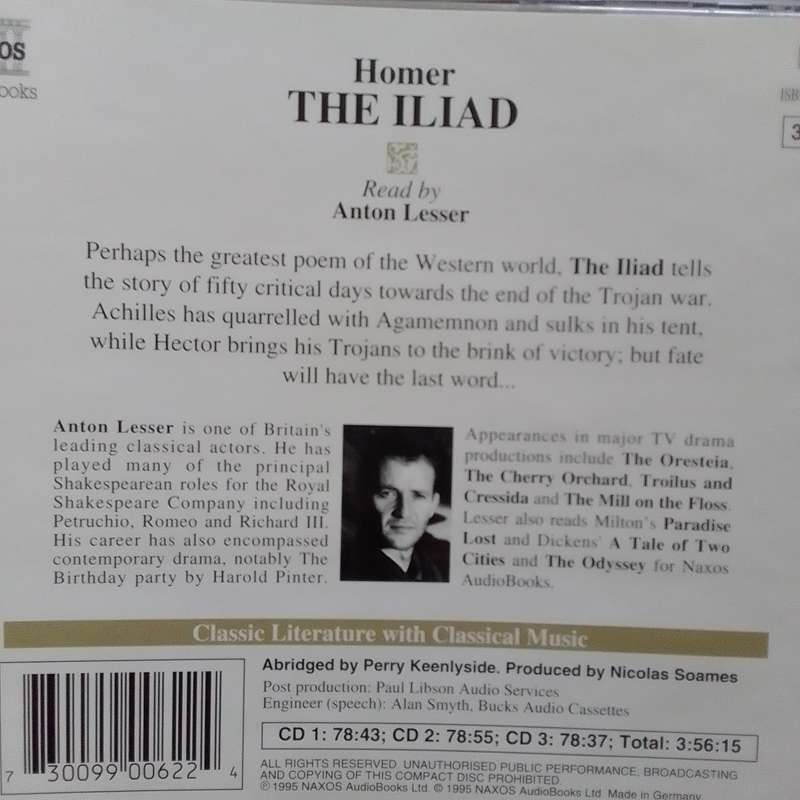 The Iliad (3-CD Audio Book) Homer