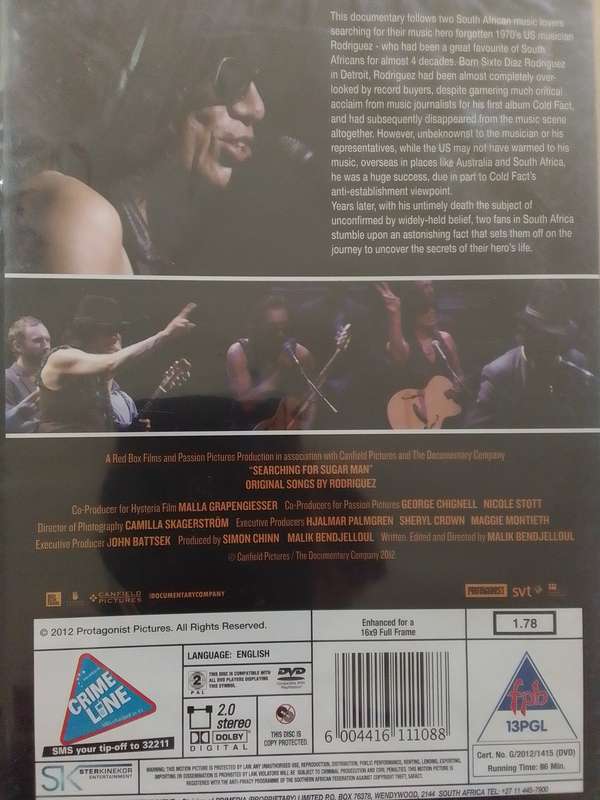 Searching For Sugar Man (DVD) Documentary (New)