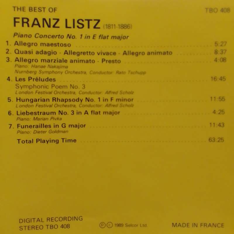 Liszt (CD) The Best Of