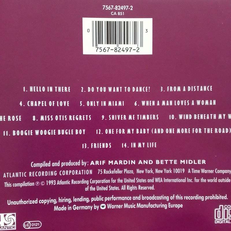 Bette Midler (CD) Greatest Hits