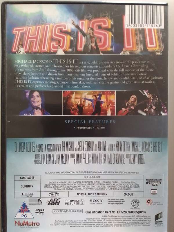 Michael Jackson's (DVD) This Is It