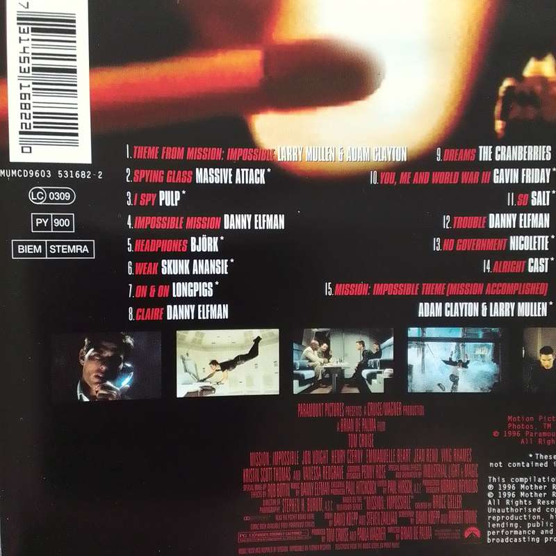 Mission Impossible (CD) Music From And Inspired By The Motion Picture