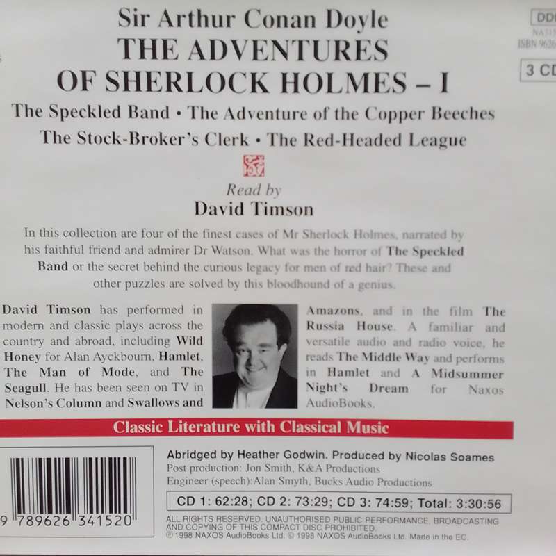 The Adventures Of Sherlock Holmes I (3-CD Audio Book) Sir Arthur Conan Doyle
