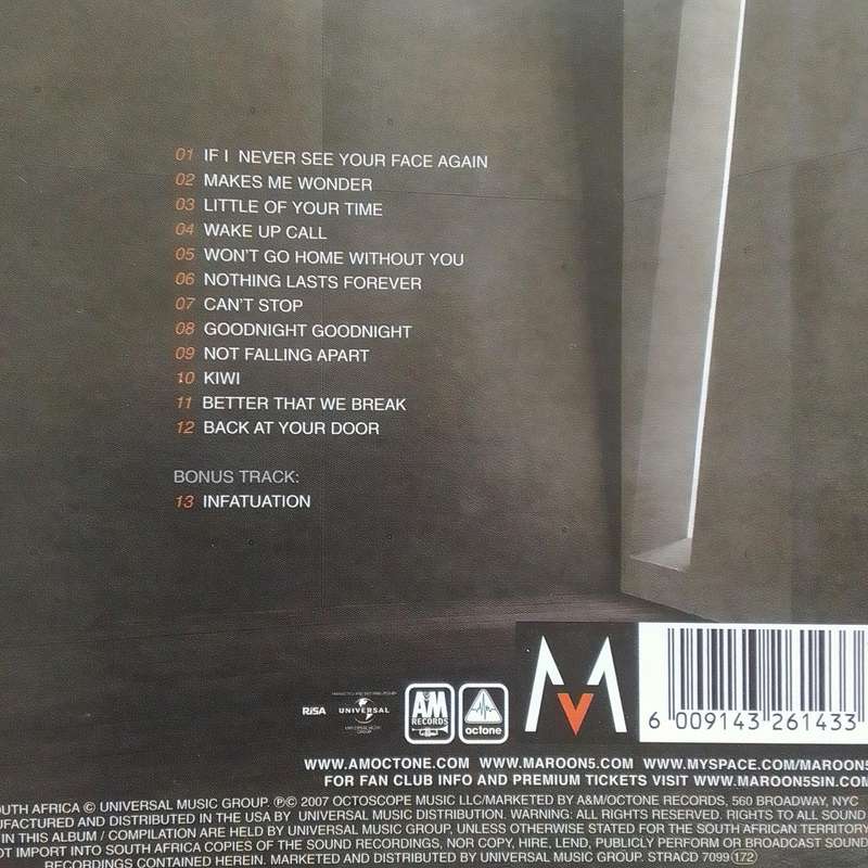 Maroon 5 (CD) It Won't Be Soon Before Long