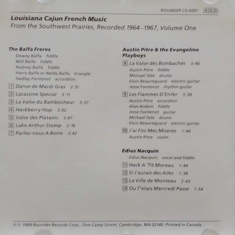 Louisiana Cajun French Music (CD) Volume One