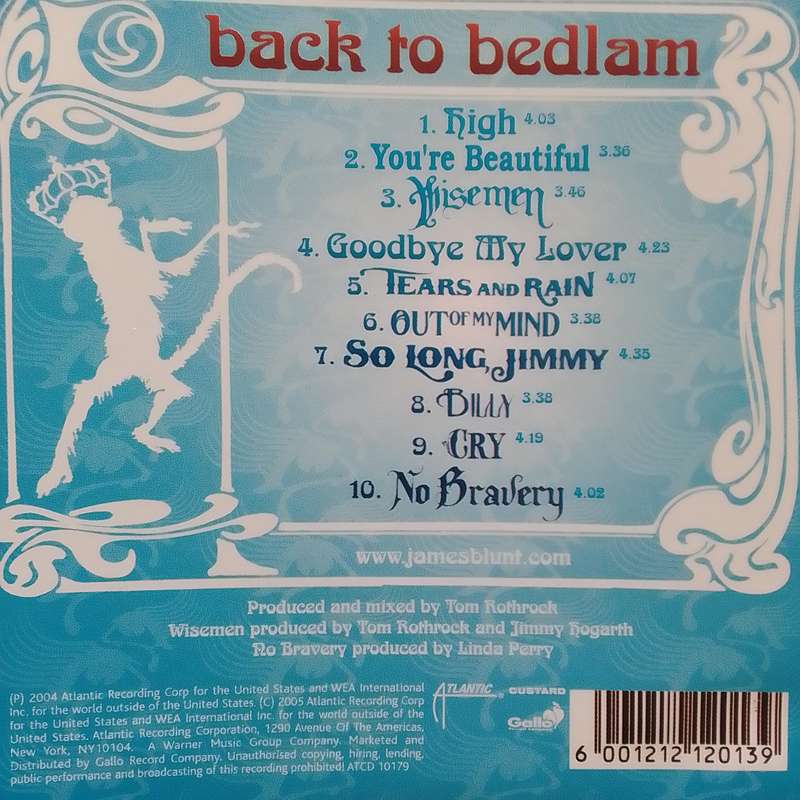 James Blunt (CD) Back To Bedlam