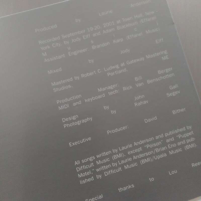 Laurie Anderson (CD) Live At Town Hall NYC 2001