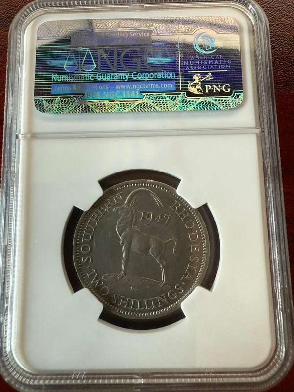 1947 RHODESIA 2 SHILLING