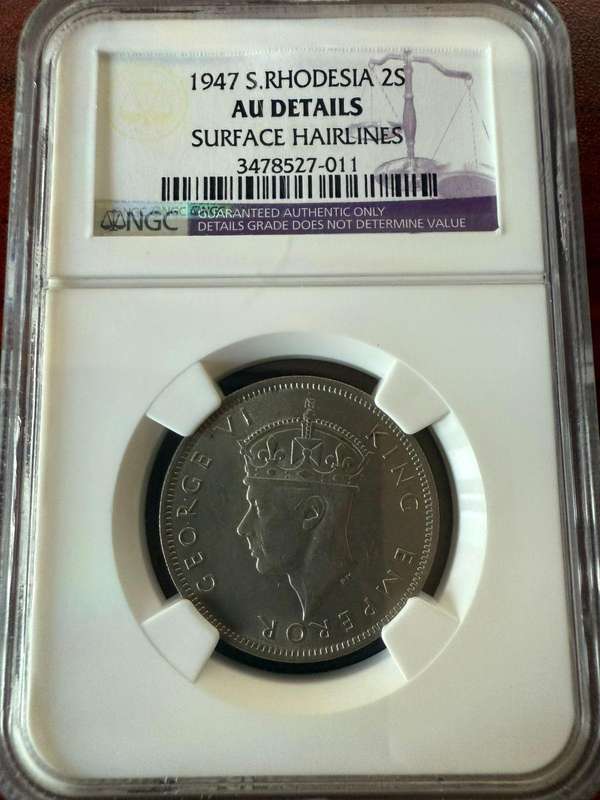 1947 RHODESIA 2 SHILLING