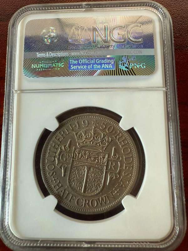 1950 RHODESIA HALF CROWN