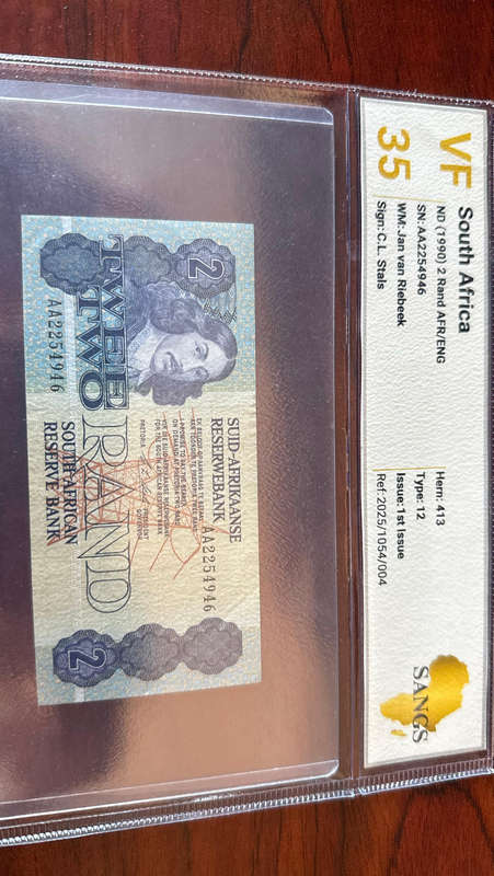 1990 2 Rand note VF35