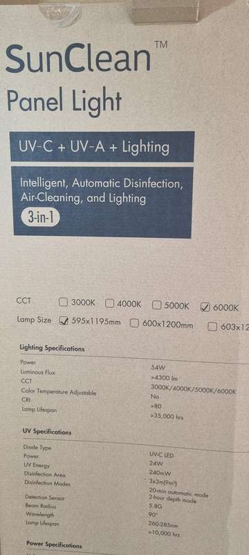 Huge Automatic Intelligent, Disinfection, Air cleaning panel light (HURRY,only 2 IN STOCK)