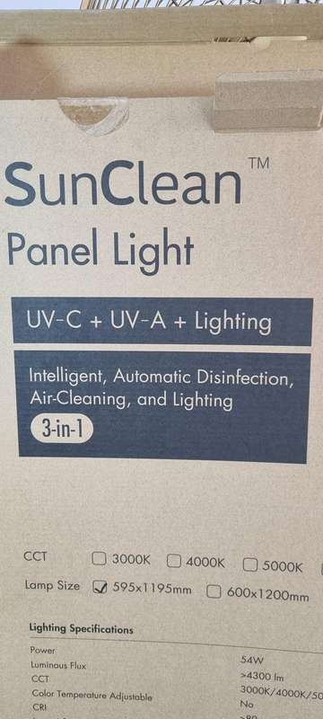 Huge Automatic Intelligent, Disinfection, Air cleaning panel light (HURRY,only 2 IN STOCK)