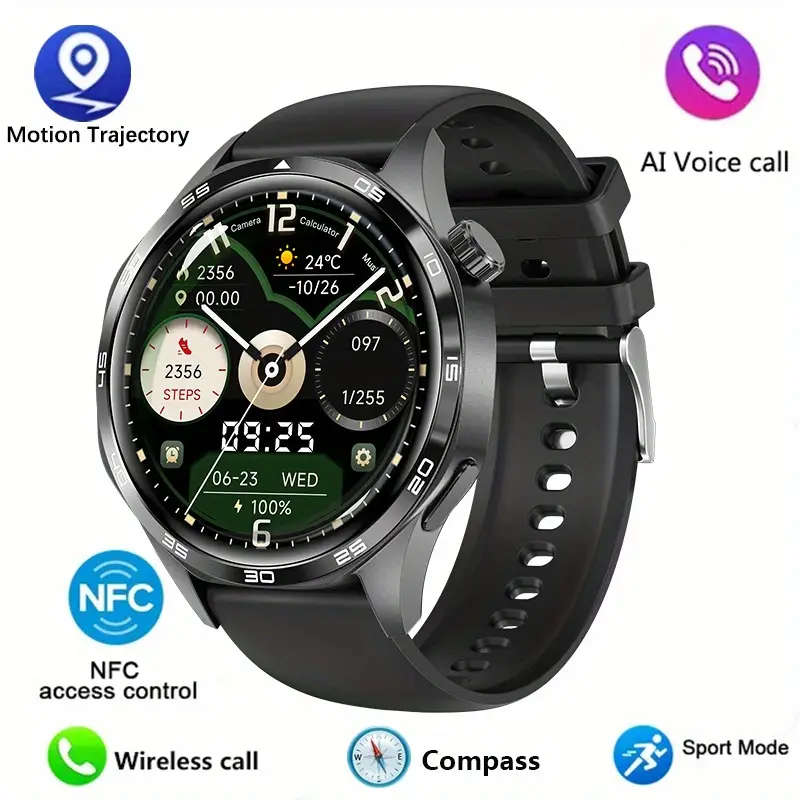 GT5 Pro smart watch with NFC, GPS, Compass, Heartrate monitor, and many more functions