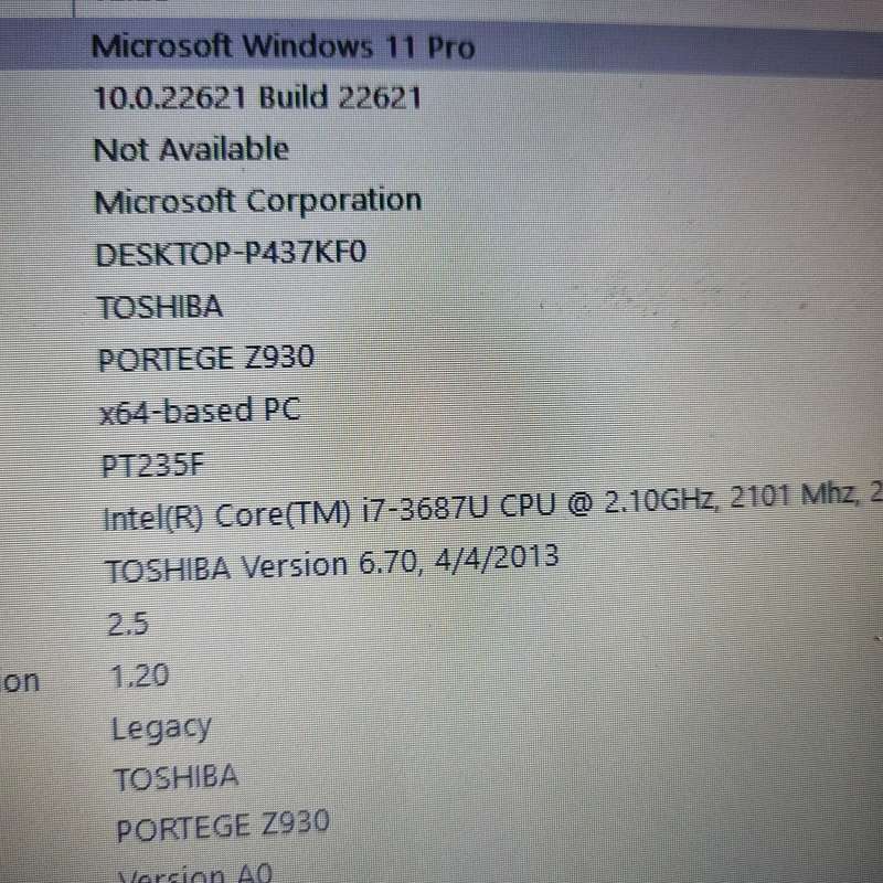 100% working Toshiba i7 vPro , 200GB SSD, 4GB RAM windows 11pro  Laptop