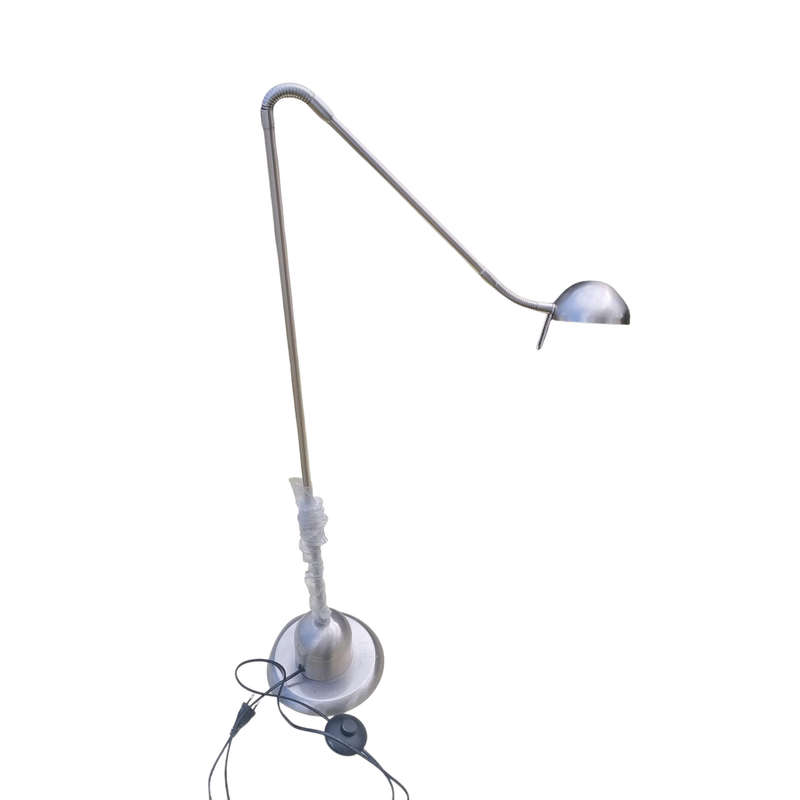 Floor standing tall stainless steel study lamp