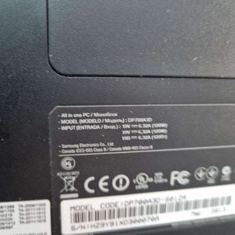 Samsung Intel Core i5 Series 7 All-in-One PC and touch screen monitor (Model DP700A3D). See details