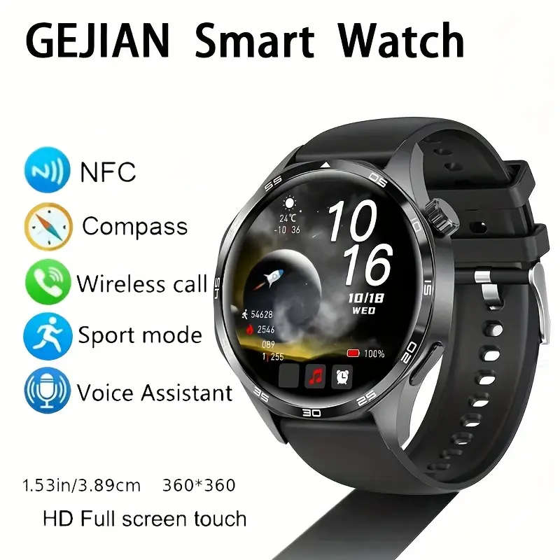 GT5 Pro smart watch with NFC, GPS, Compass, Heartrate monitor, and many more functions