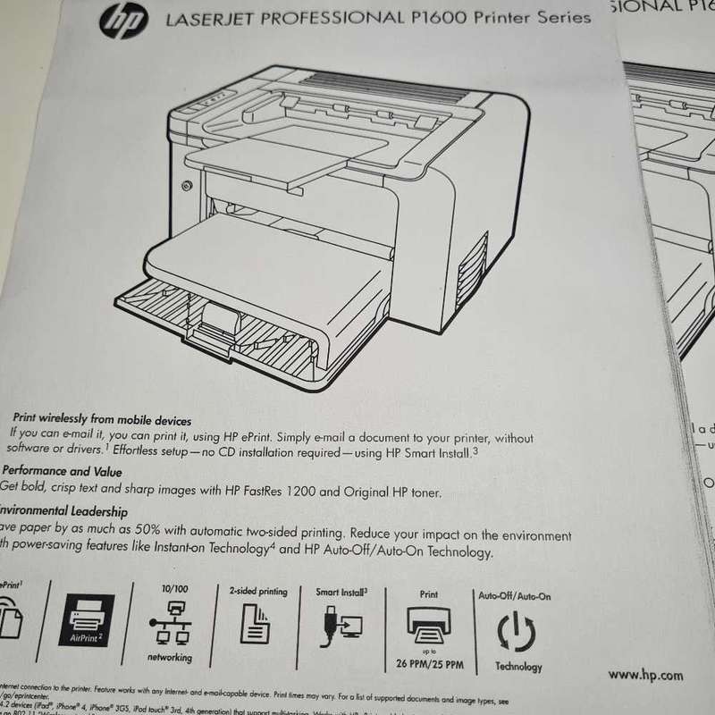 Fast Wireless Hp laserjet p1600dn with installed original toner.