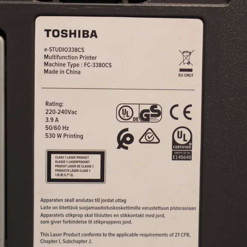 Toshiba esTudIO338cs printer