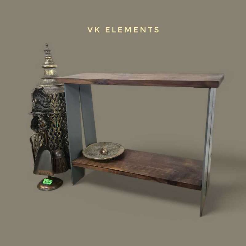 Console Table. Solid wood and heavy steel.
