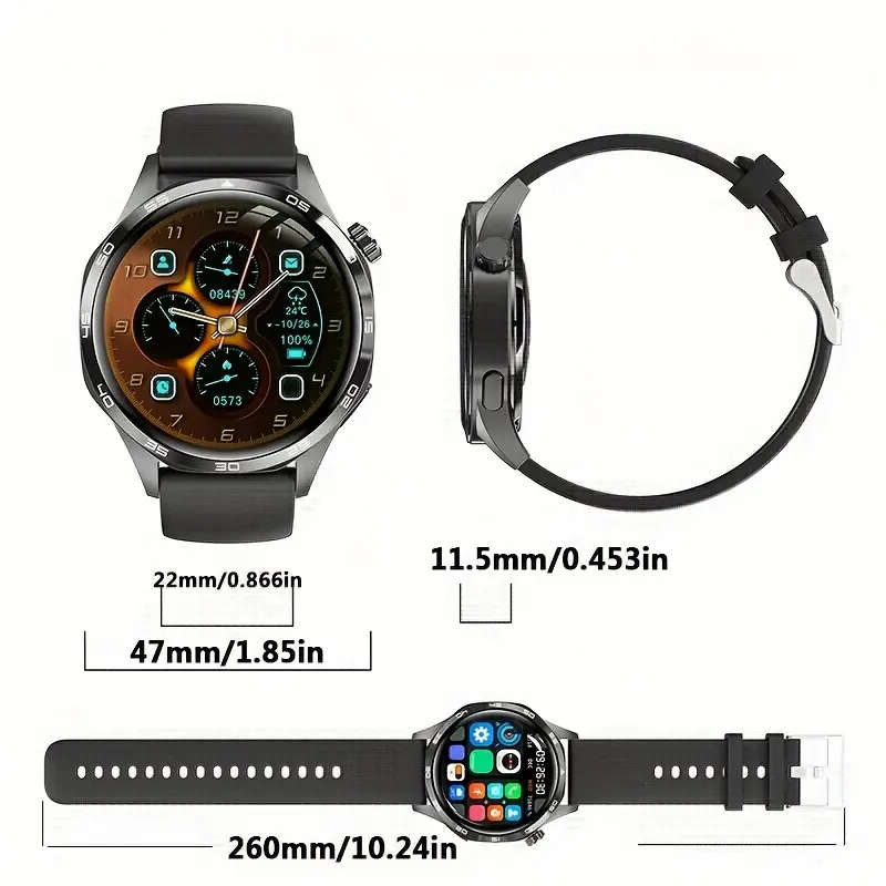GT5 Pro smart watch with NFC, GPS, Compass, Heartrate monitor, and many more functions