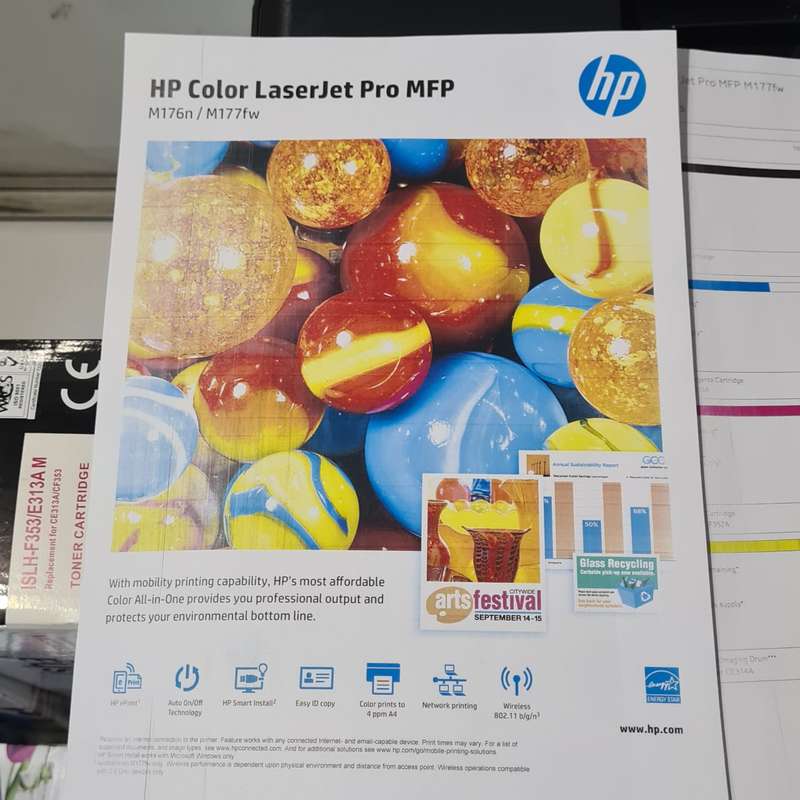 Hp laserjet m177fw wireless printer with new toners (See details)