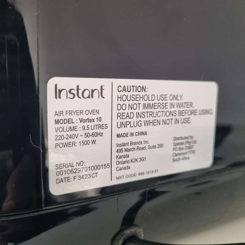 Instant Pot Vortex 7-in-1 Air Fryer Oven, 9.5 Litre Capacity