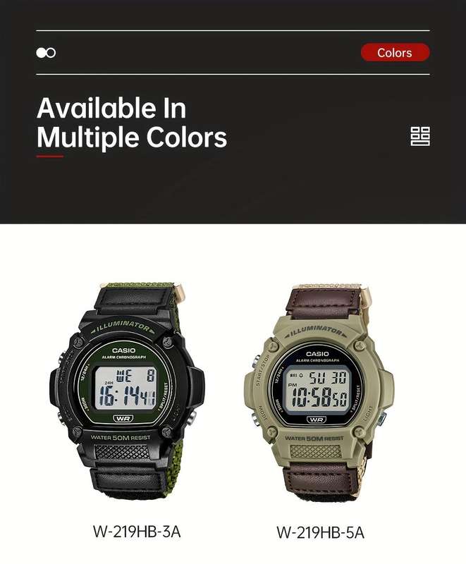 CASIO W- Digital Watch Casual Timepiece 50m