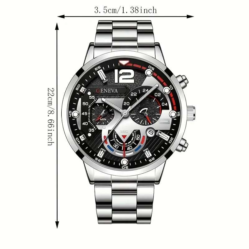 2 Pcs Silvery Quartz Watch