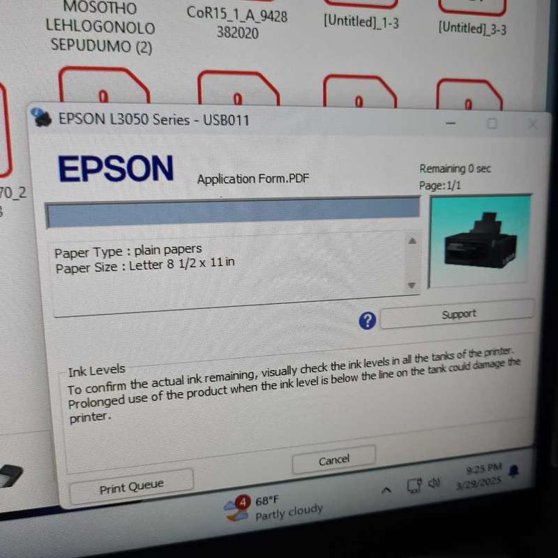Epson L3050 wireless printer (working. See details)