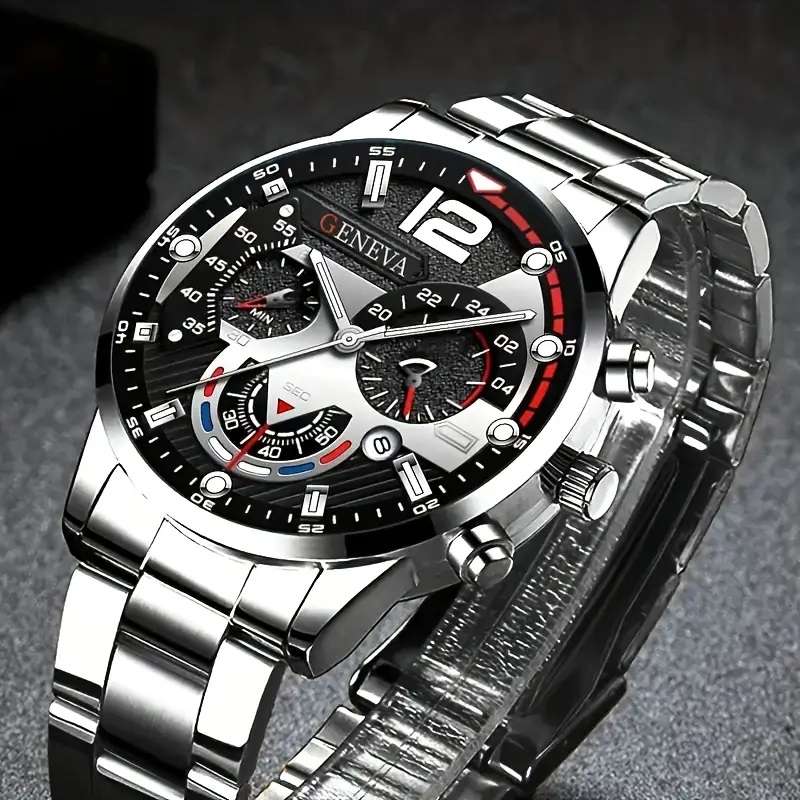 2 Pcs Silvery Quartz Watch