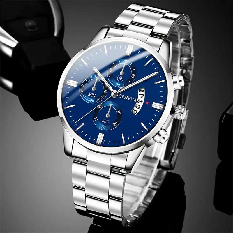 Geneva Men's Stylish Round Quartz Watch