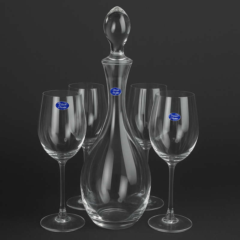 Crystal BOHEMIA CZECH REPUBLIC " 6 piece decanter set
