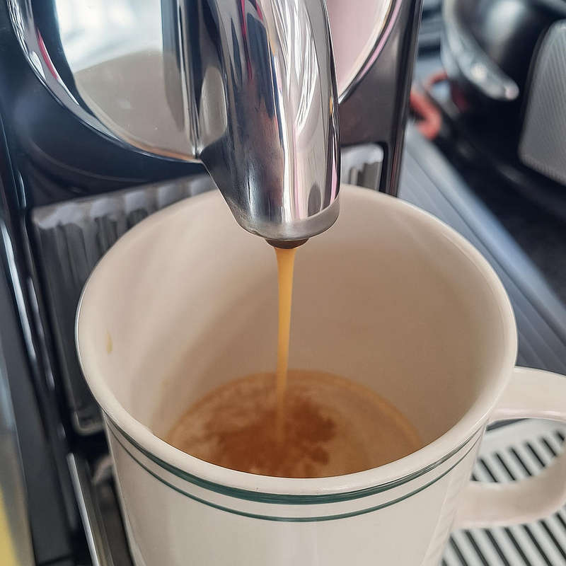DeLonghi's Nespresso Cappuccino and Espresso machine with milk frother