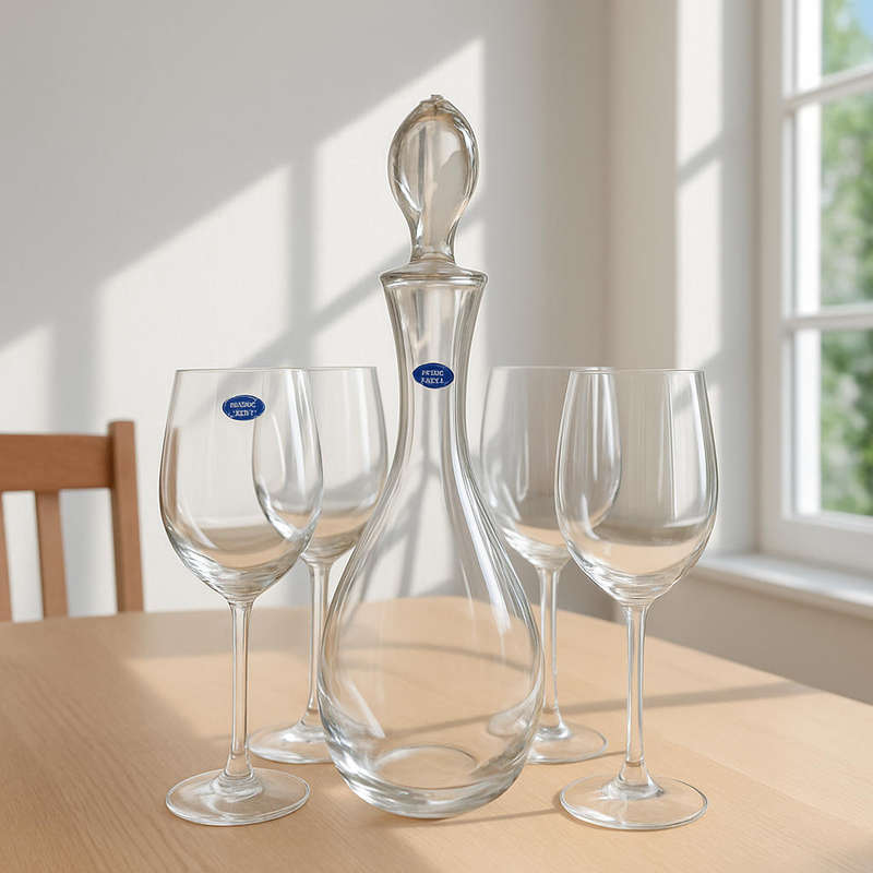 Crystal BOHEMIA CZECH REPUBLIC " 6 piece decanter set