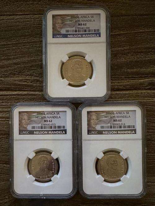 MANDELA Smiley 2000 R5 - MS62   (1 coin available)
