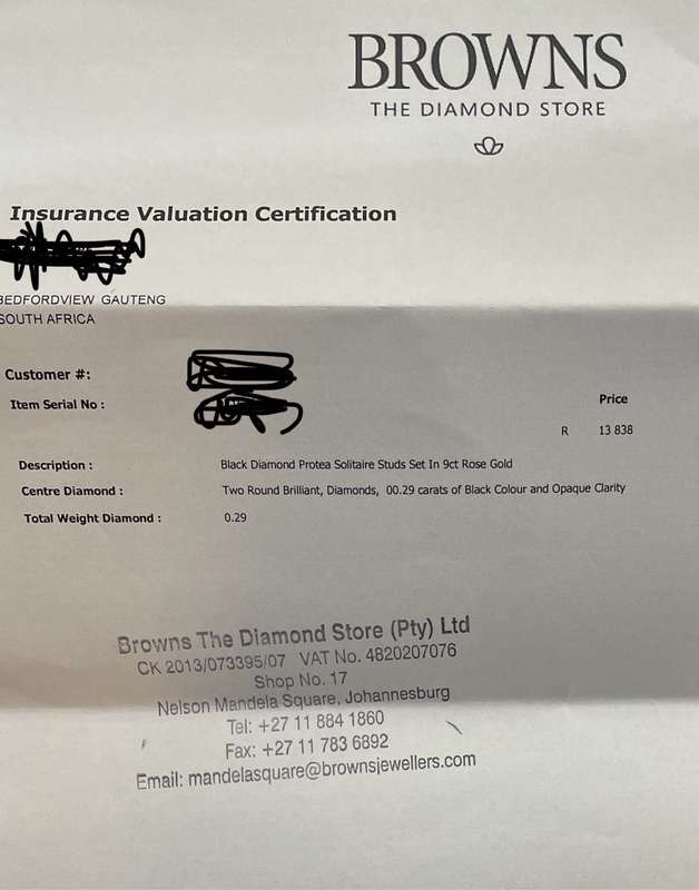 Browns 9ct Rose Gold Diamond Stud Earrings