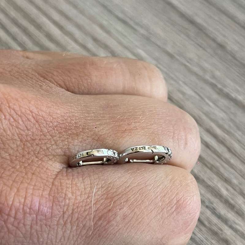 9ct White Gold Huggies